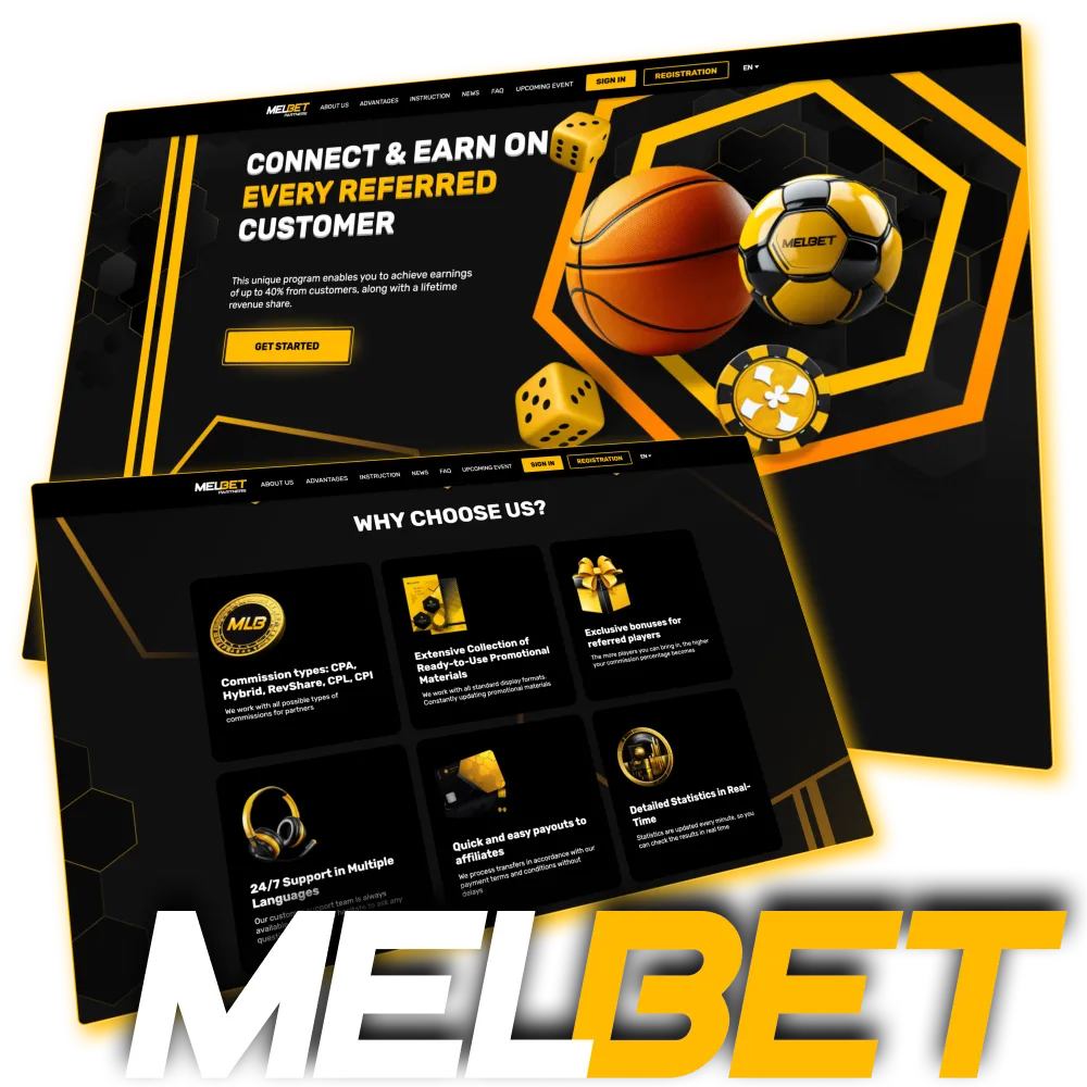 Earn with Melbet through the affiliate program.