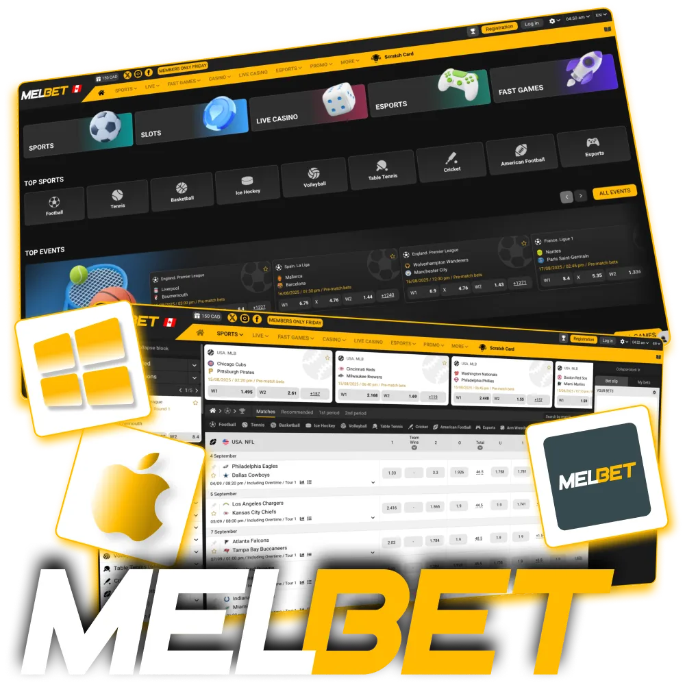 Melbet PWA works on Windows and macOS.