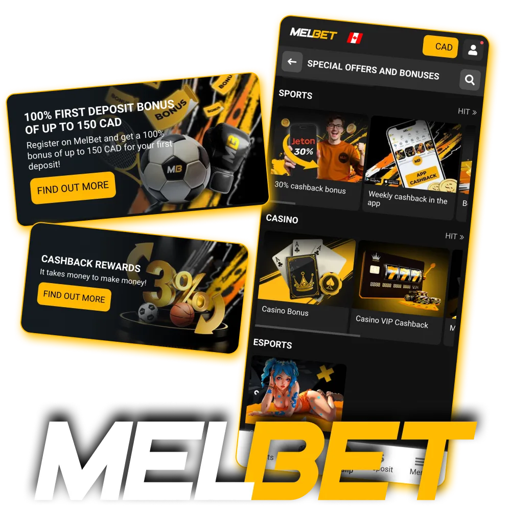 Melbet offers variety of betting and casino bonuses.
