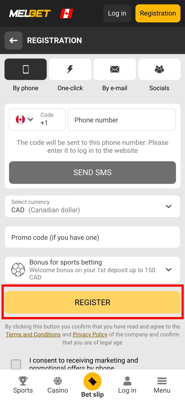 Create your Melbet account now.