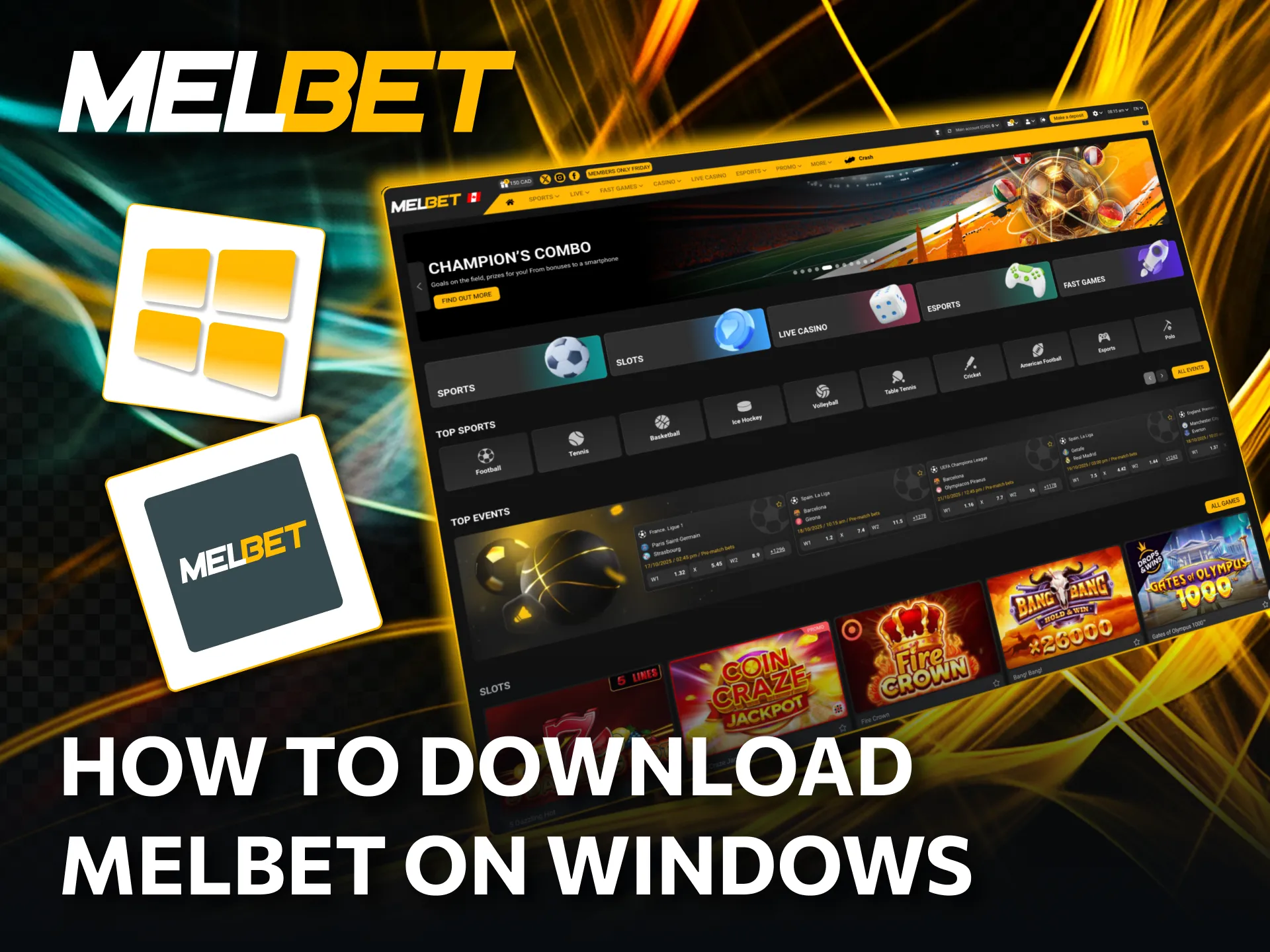 How to add Melbet app to your PC via browser.