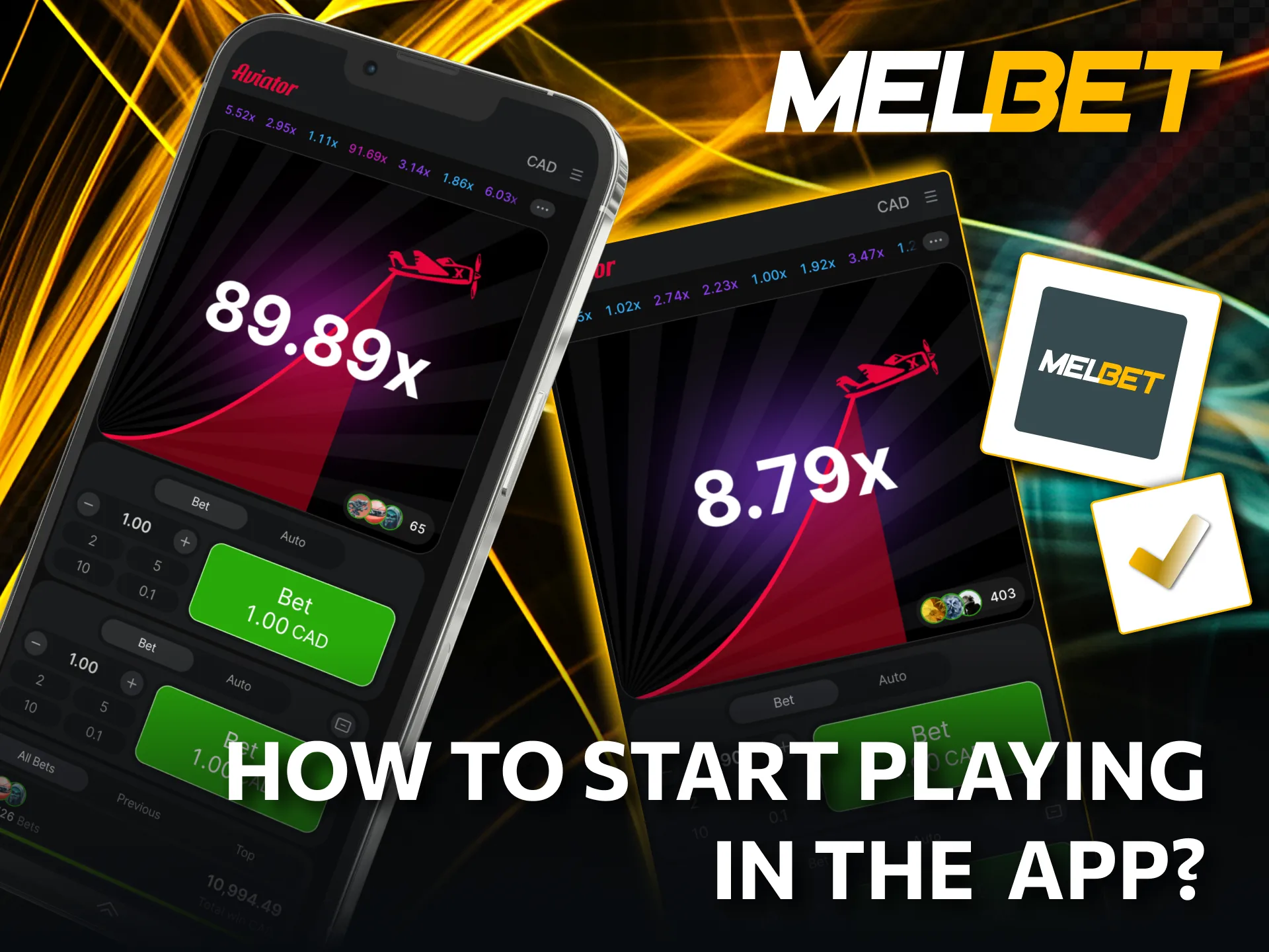 How to launch Aviator in the Melbet smartphone app.