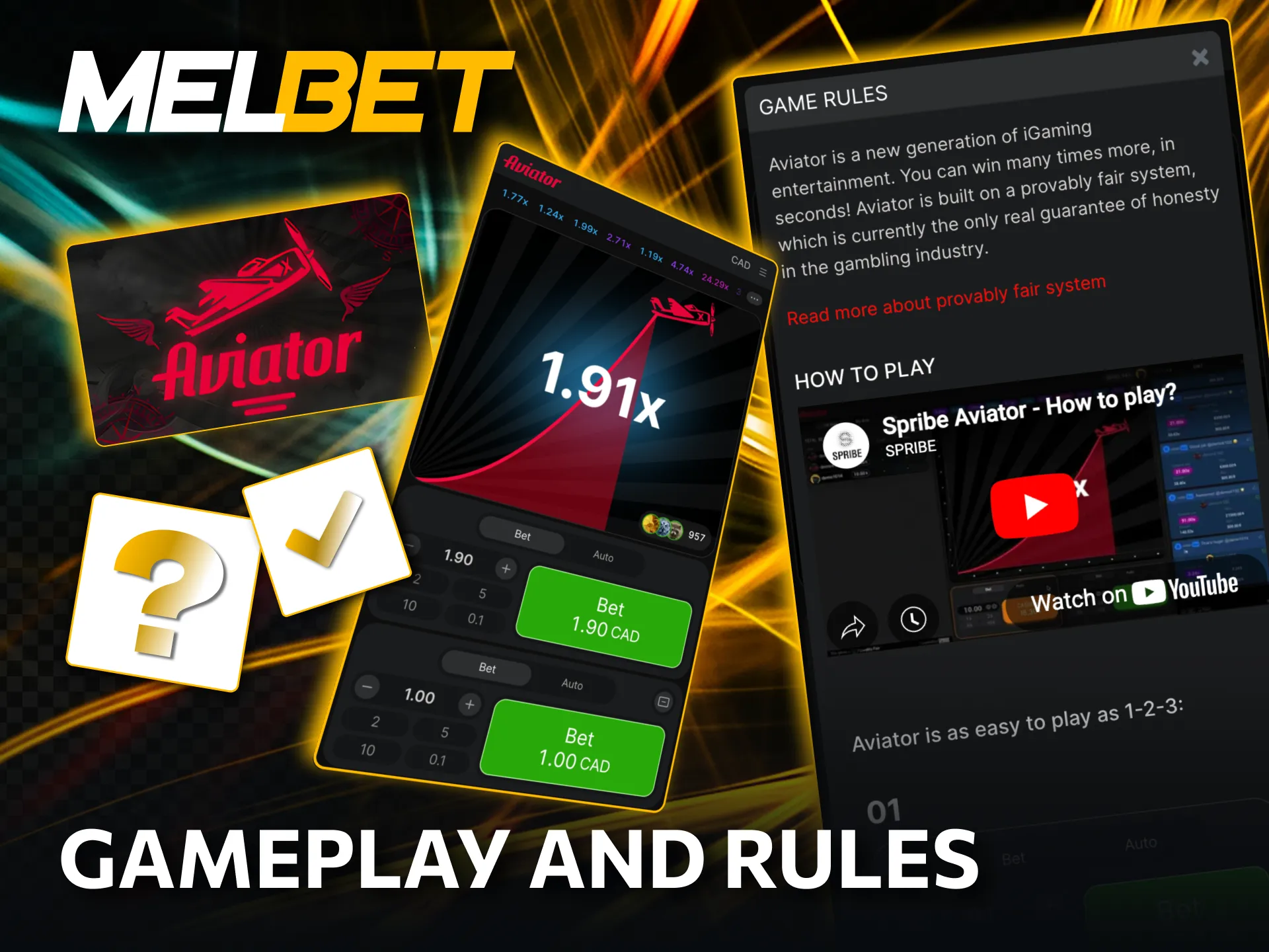 How betting works in Melbet flight game.