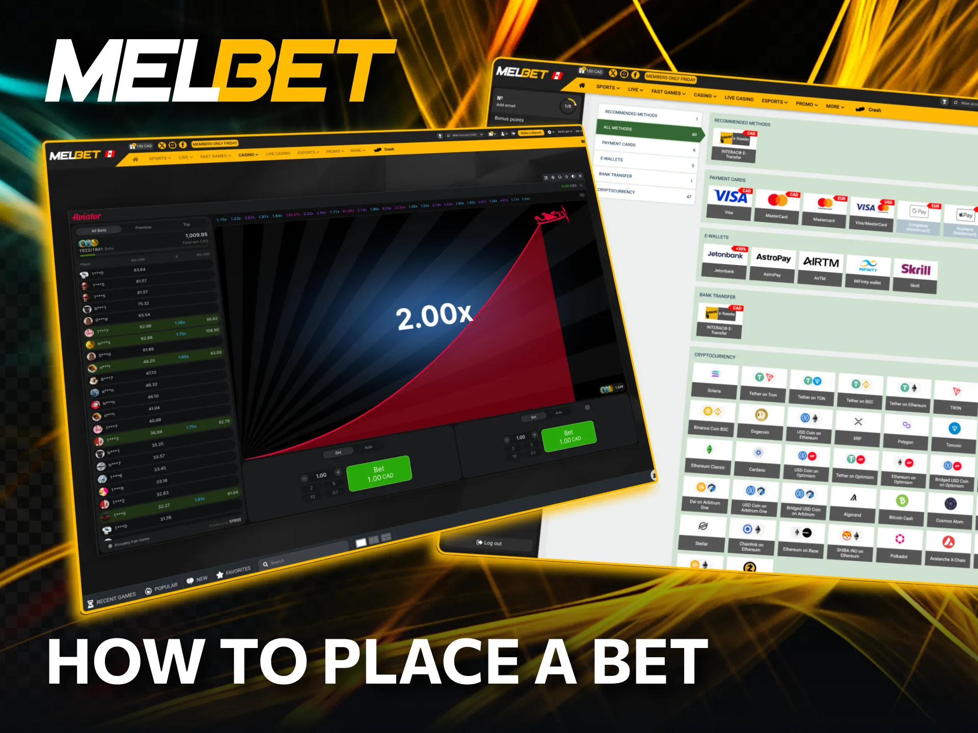 How to place your first Aviator bet on Melbet.