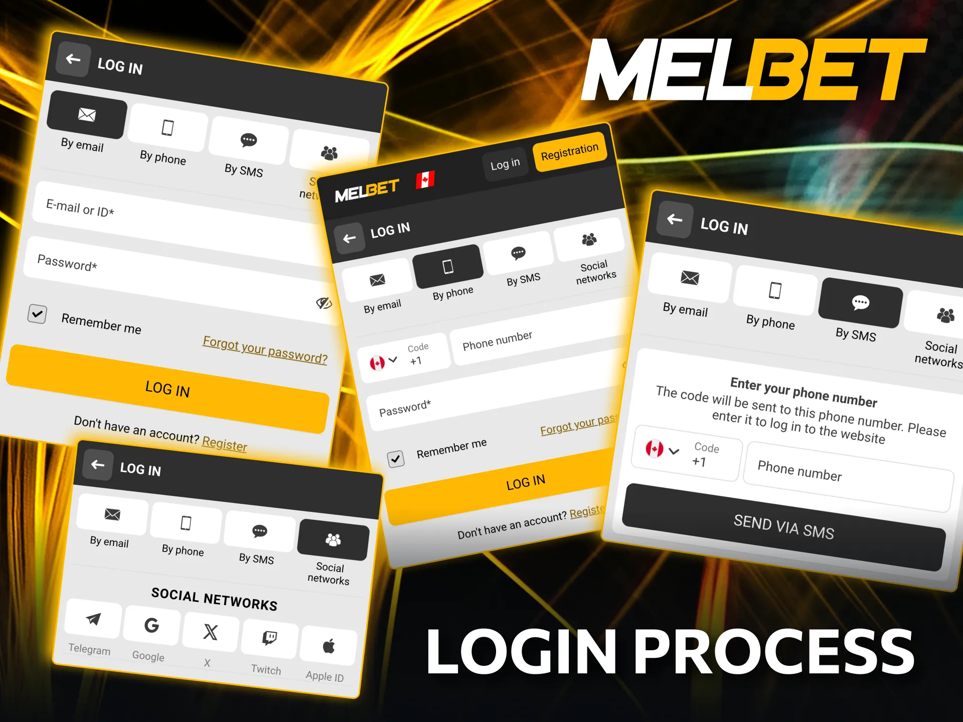 How to log in to Melbet using different methods.