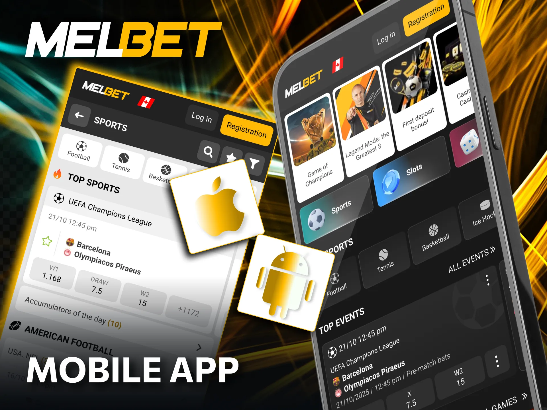 Play anywhere with the Melbet mobile application.