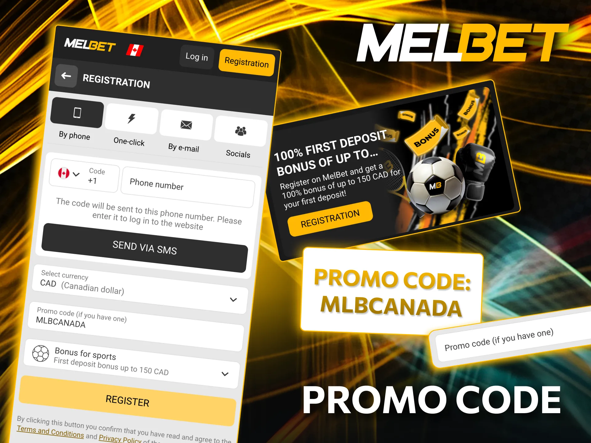 Canadian users get Melbet rewards using promo code.