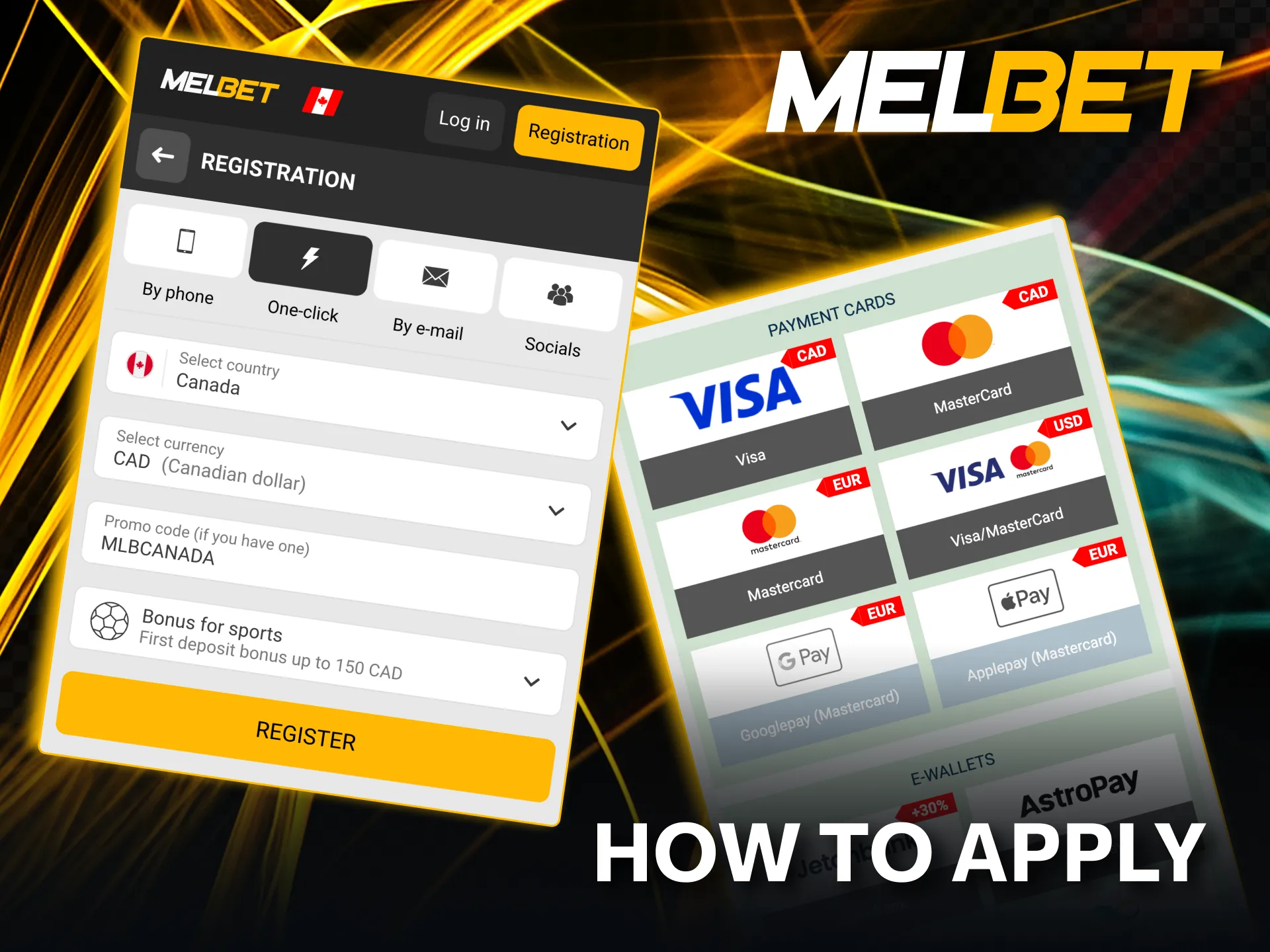Melbet guide to apply bonus code and deposit funds.