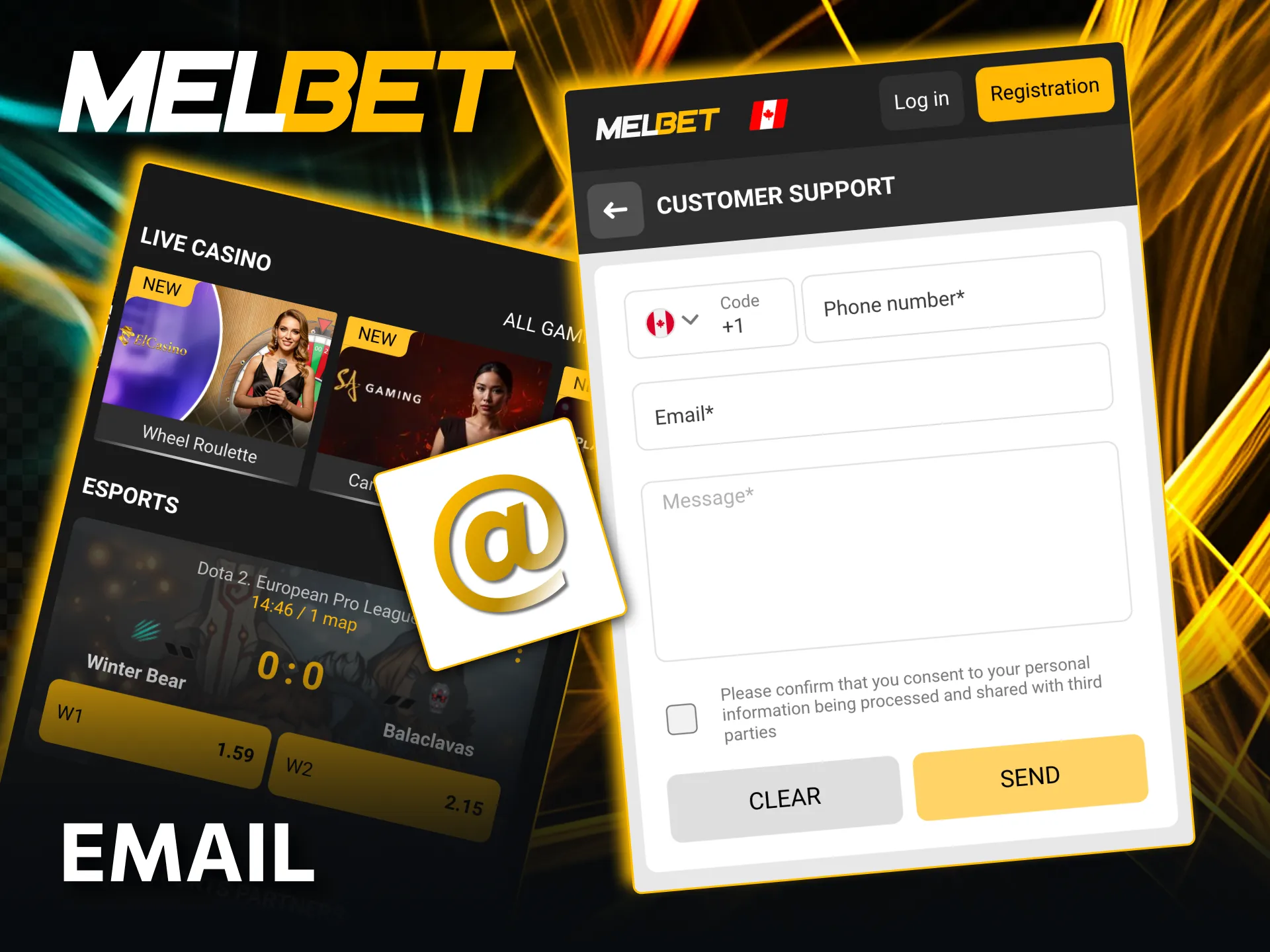Melbet support emails for account and partnership inquiries.