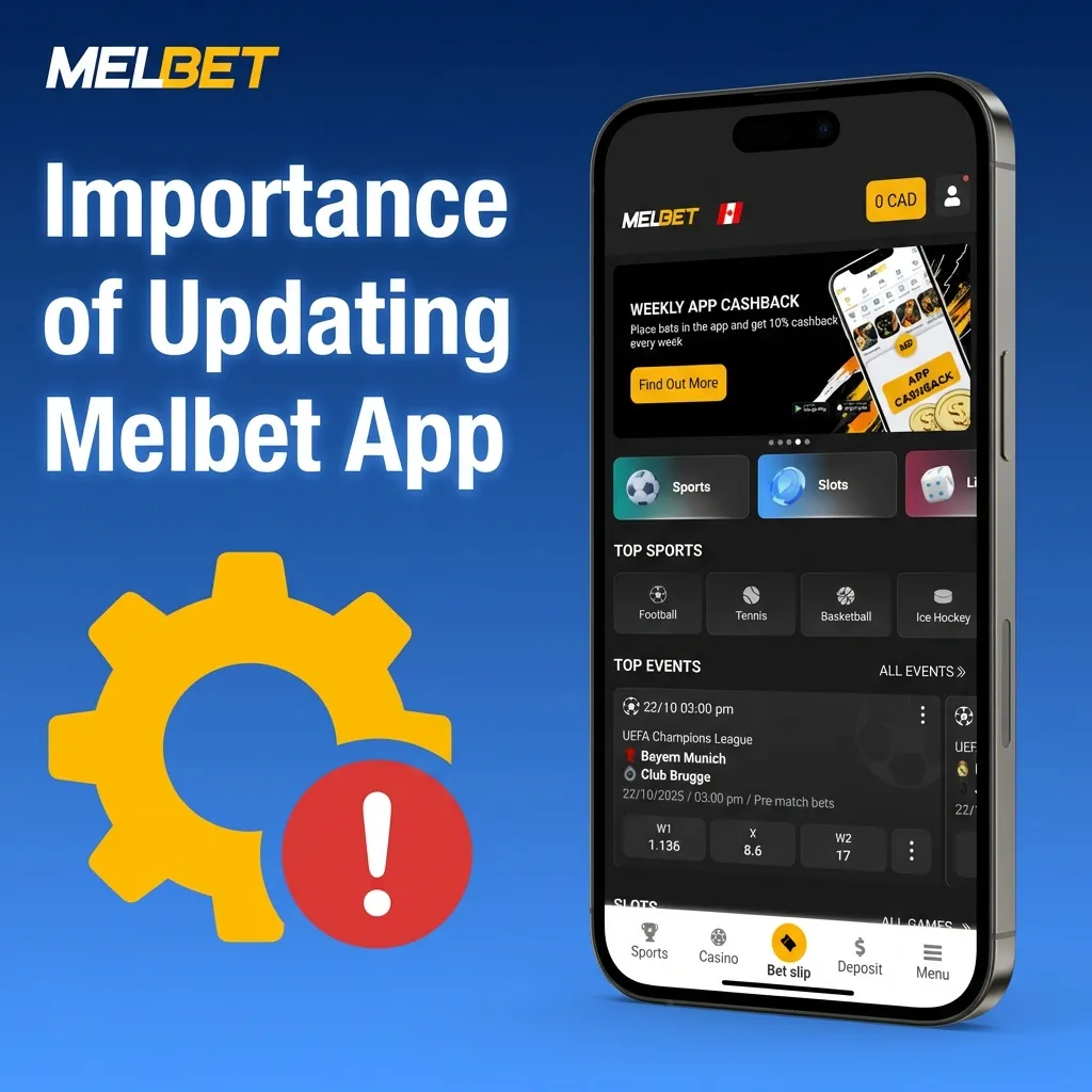 Person updating Melbet app on smartphone for improved security, performance, and access to latest features