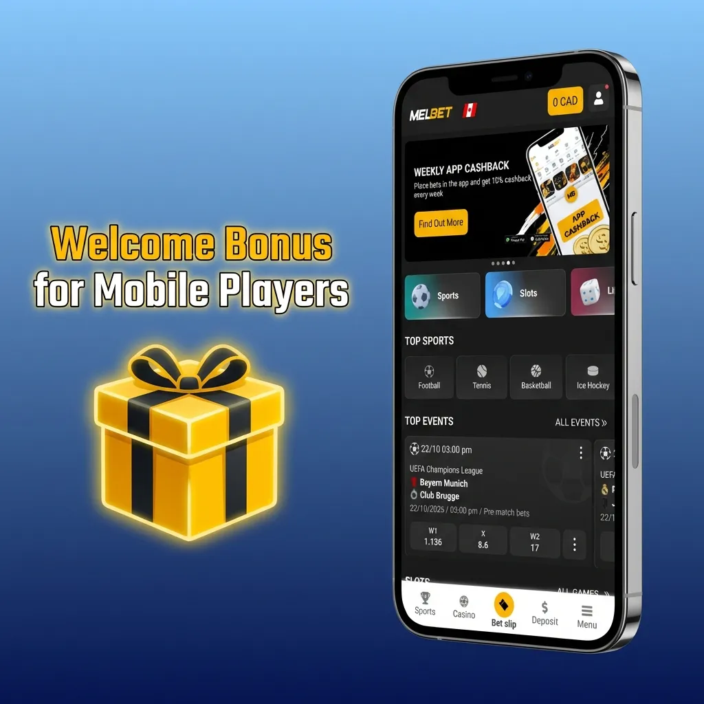 Mobile welcome bonus: 375% match up to 2,625 CAD plus 300 free spins on first deposit of 5 CAD minimum